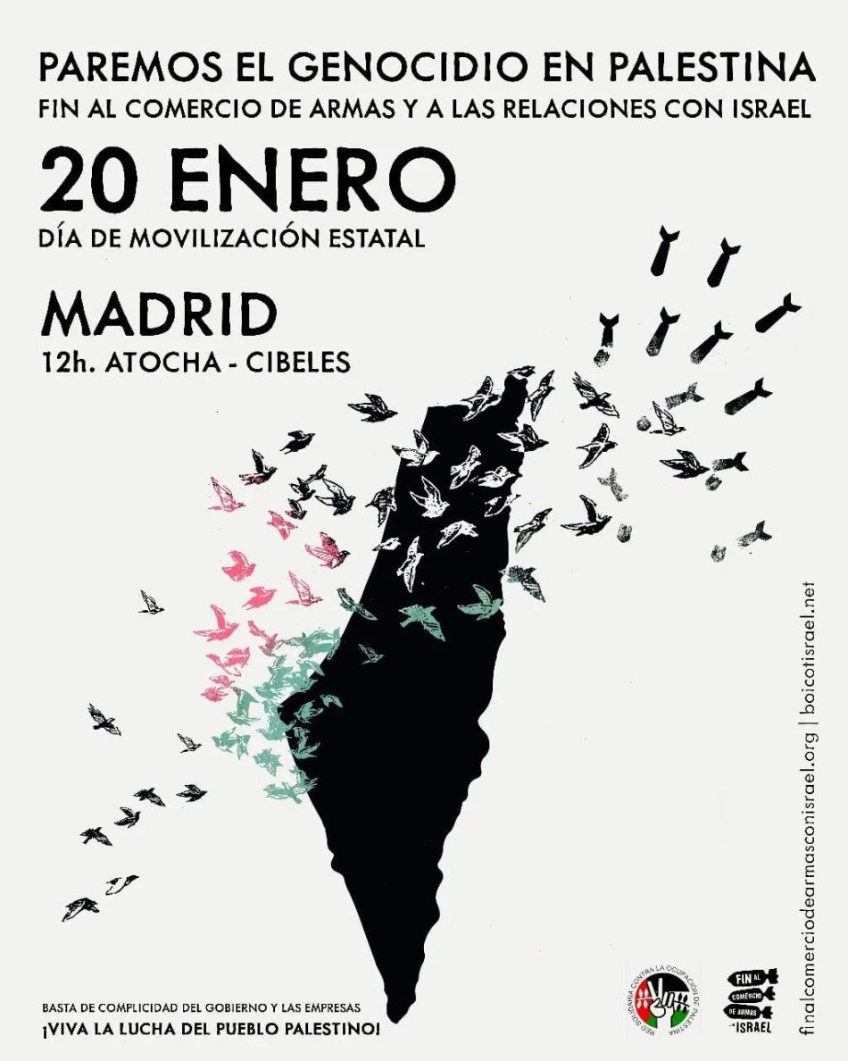 La FRAVM llama a convertir el centro de Madrid en una marea gigante contra el genocidio en Palestina este sábado