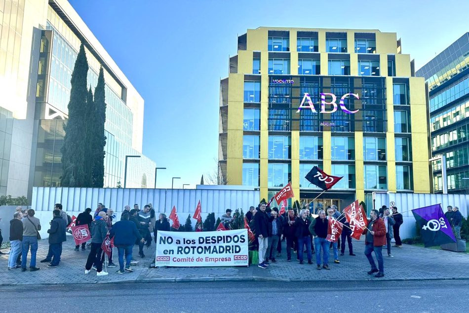 El sindicato de Artes Gráficas de CGT denuncia que la imprenta Rotomadrid, perteneciente al grupo Vocento, plantea un cierre que afecta a más de 133 trabajadores de la plantilla