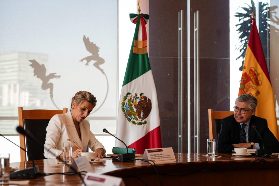 Yolanda Díaz y su homólogo mexicano apuestan por una Internacional laborista que amplíe los derechos laborales