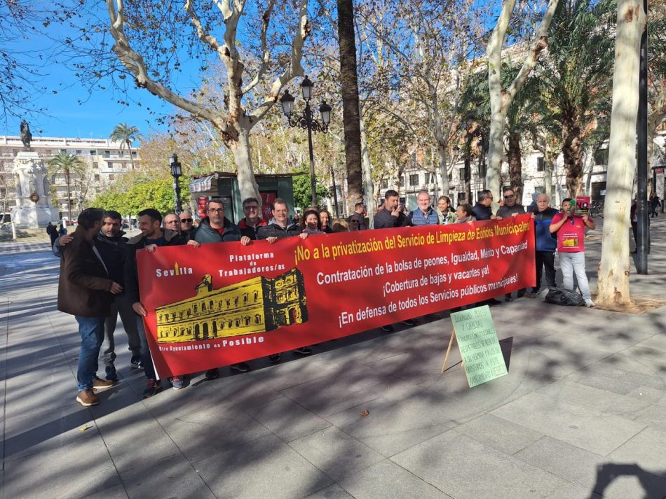 La Plataforma de Trabajador@s en lucha del Ayuntamiento de Sevilla OAEP denuncia la situación del servicio de limpieza, porterías y mantenimiento edificios municipales