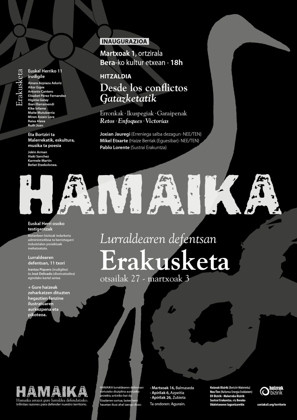Exposición itinerante HAMAIKA en defensa del territorio de Euskadi