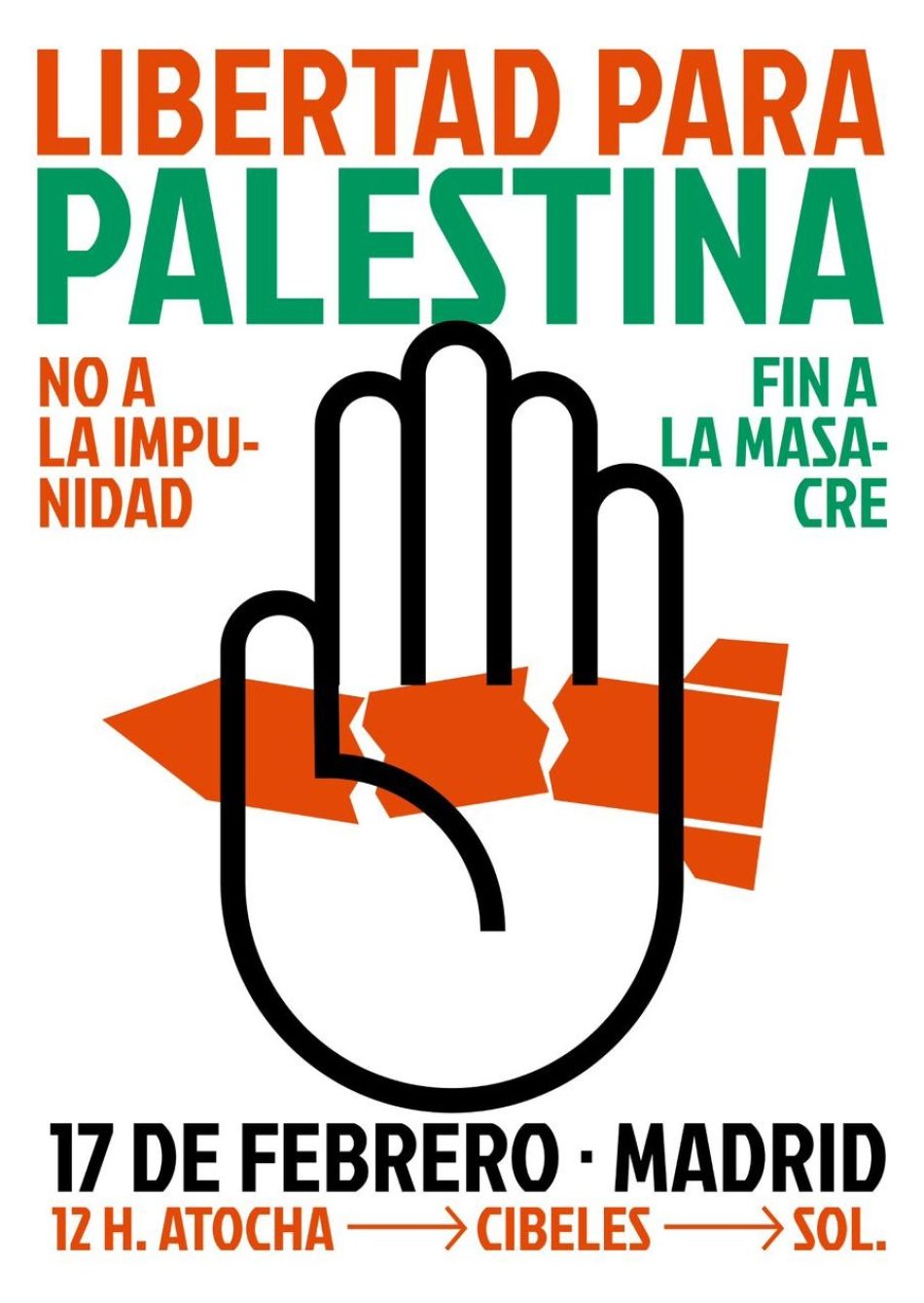Madrid se movilizará una vez más contra la masacre de Israel contra el pueblo palestino: 17 de febrero
