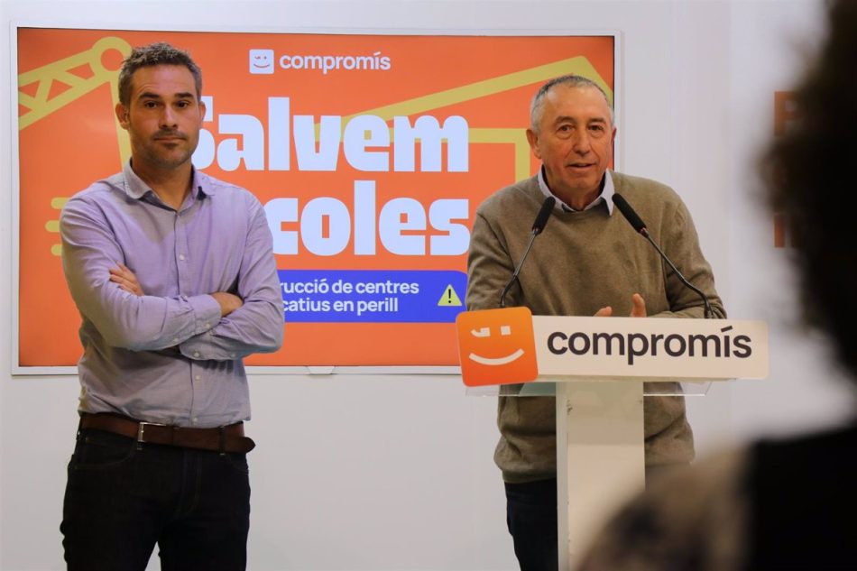 Compromís denuncia el desmantelamiento de la construcción de centros educativos por parte de PP y Vox