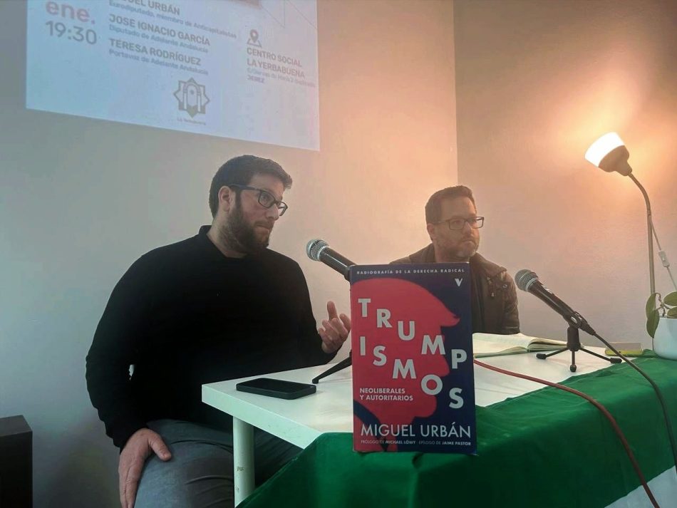 Miguel Urbán presenta en Jerez “Trumpismos” su nuevo libro ante la ola de extrema derecha