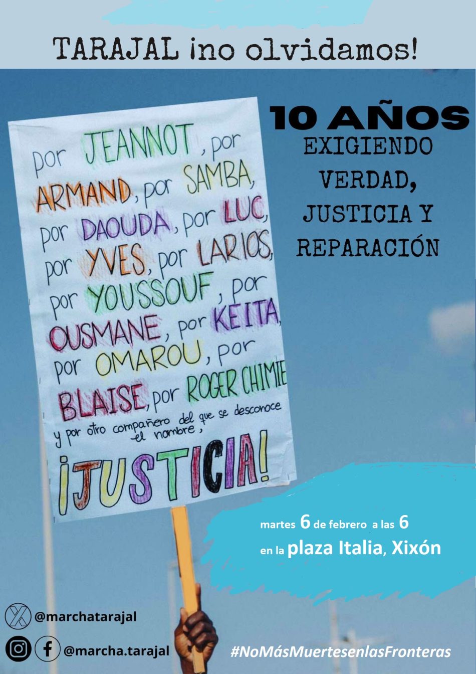 «Tarajal ¡No olvidamos!» Xixón, 6 de febrero