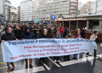 Traballadoras e traballadores da banca reclaman un convenio digno acorde cos beneficios millonarios das entidades