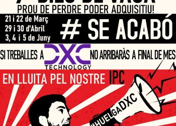 La mayoría sindical en la multinacional DXC convoca 7 días de Huelga por el poder adquisitivo