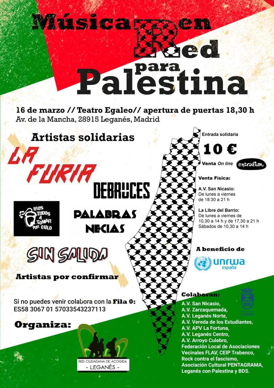 Vecinas de Leganés organizan el festival ‘Música en Red para Palestina’