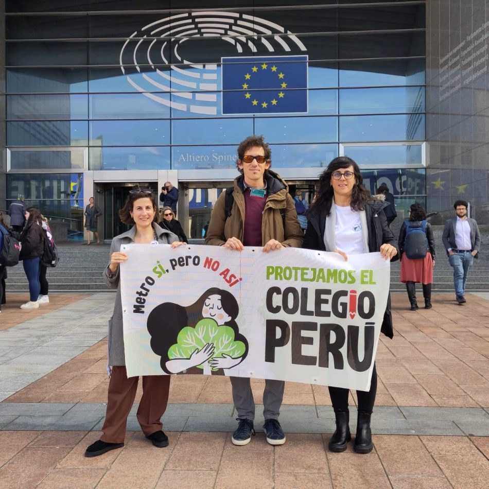 El Parlamento Europeo acuerda vigilar el impacto sobre el colegio Perú de la tuneladora de la línea 11 de Metro de Madrid