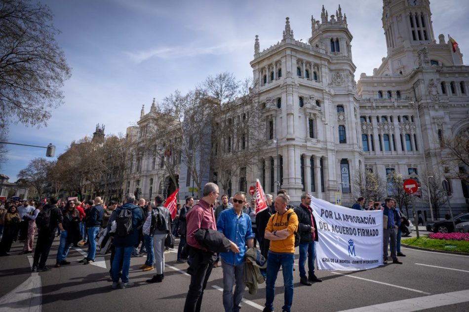 Masivo seguimiento de los paros en la FNMT y éxito de la manifestación hasta el Congreso de los Diputados