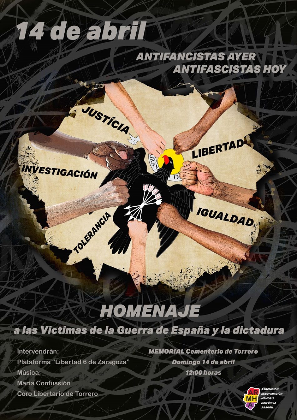 Acto de homenaje en memoria de las víctimas de la Guerra Española y la dictadura franquista en Zaragoza: 14 de abril