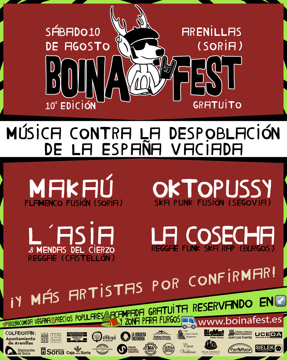 Oktopussy, Makaú, La Cosecha y L´Asia representarán a la España vaciada en el 10º Boina Fest contra la despoblación