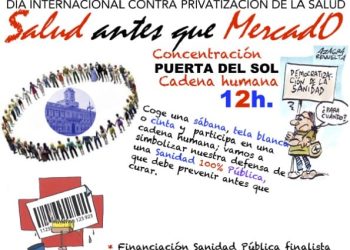 Medsap – Marea Blanca convoca concentración y cadena humana el 7 de abril en Sol (Madrid): «Salud antes que mercado»