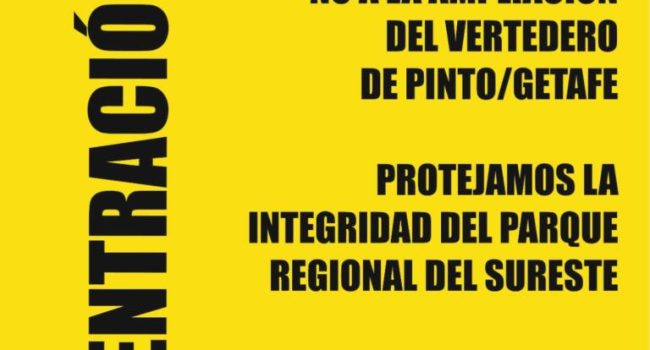 Concentración contra la legalización de la ampliación del macro vertedero de Pinto mediante la Ley de Economía Circular