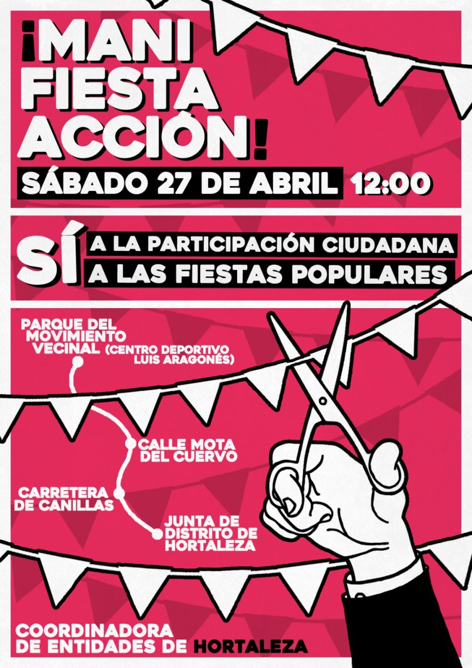 Hortaleza (Madrid) se manifiesta en defensa de sus fiestas vecinales este sábado
