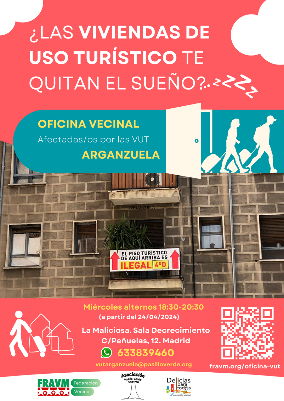 La oficina vecinal de afectados por los pisos turísticos abre una sede en Arganzuela