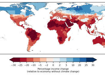 La renta media mundial se reducirá un 19 % por el cambio climático en 2050, según un estudio publicado en Nature