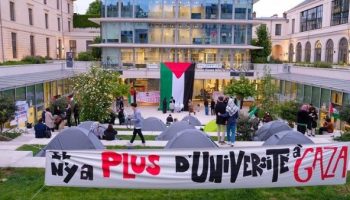 Policía francesa reprime a estudiantes defensores de Palestina