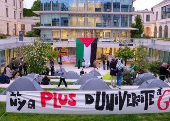 Policía francesa reprime a estudiantes defensores de Palestina