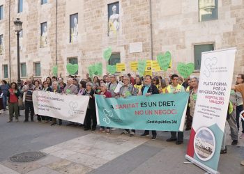 Un centenar de personas se concentran en las puertas de Les Corts por la reversión del Departamento de Salud Elx-Crevillent