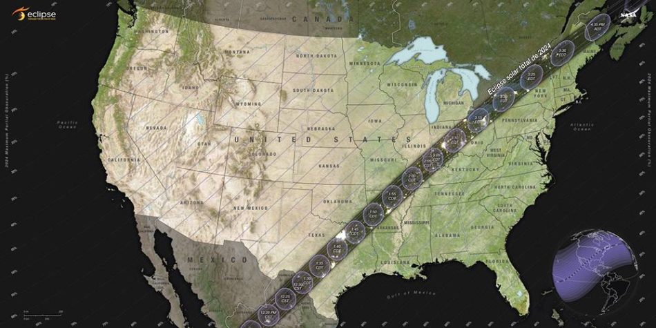 La NASA transmitirá en español el eclipse solar total que cruzará Norteamérica