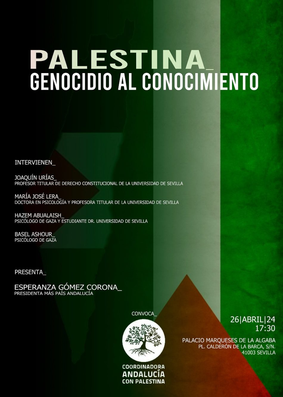 «Palestina: genocidio al conocimiento». Acto que abordará la destrucción de las Universidades palestinas por parte del Gobierno israelí