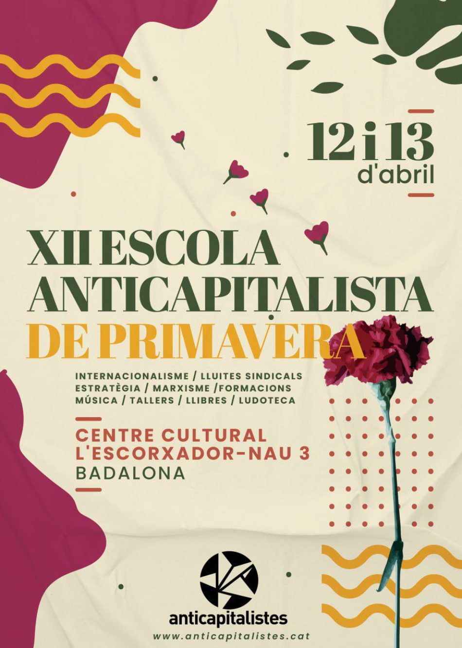 Anticapitalistes celebrarà la seva Escola de Primavera a Badalona