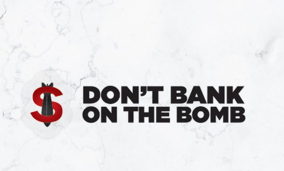 La campaña Banca Armada denuncia en las juntas de accionistas de los 4 principales bancos españoles sus vínculos con empresas de armamento, incluyendo empresas que venden armas a Israel y que fabrican armento nuclear