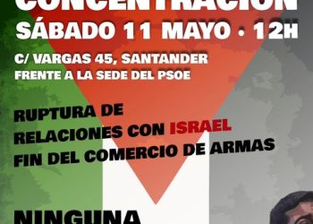 Convocan concentración en apoyo de la causa palestina en frente de la sede del PSOE-PSC en Santander