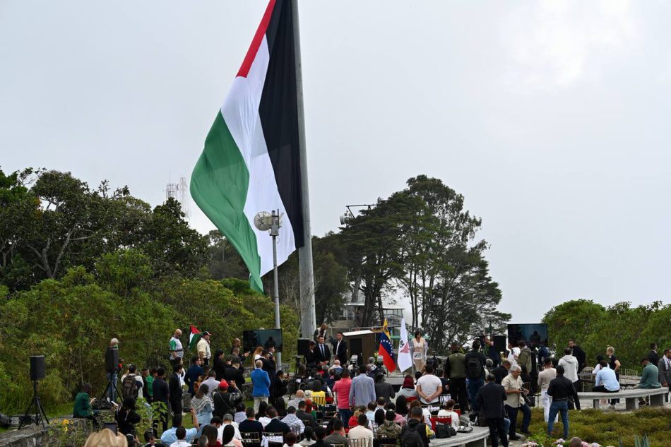 Izan una bandera gigante de Palestina en Caracas, en recuerdo de la Nakba