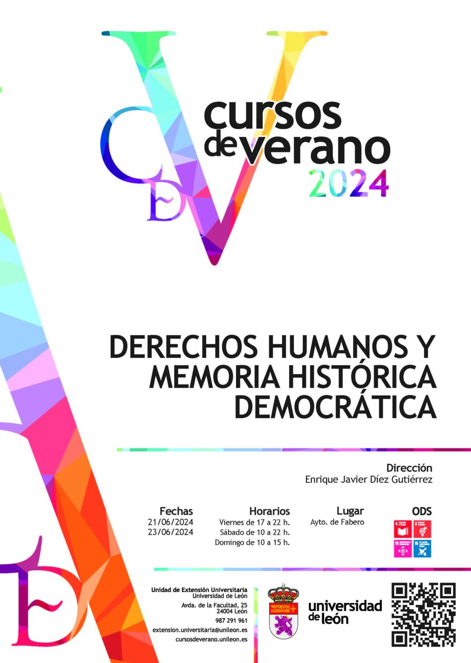 Del 21 al 23 de junio se celebrará en Fabero el Curso de Verano de la Universidad de León titulado “Derechos Humanos y Memoria Histórica Democrática”
