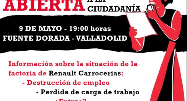 CGT Renault convoca una asamblea abierta a la ciudadanía de Valladolid para explicar la situación de Carrocerías