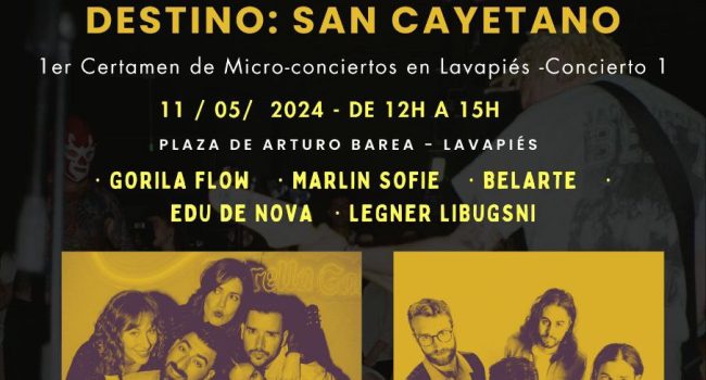 I Certamen de Micro-conciertos para artistas emergentes “Destino: San Cayetano”, en Lavapiés (Madrid)