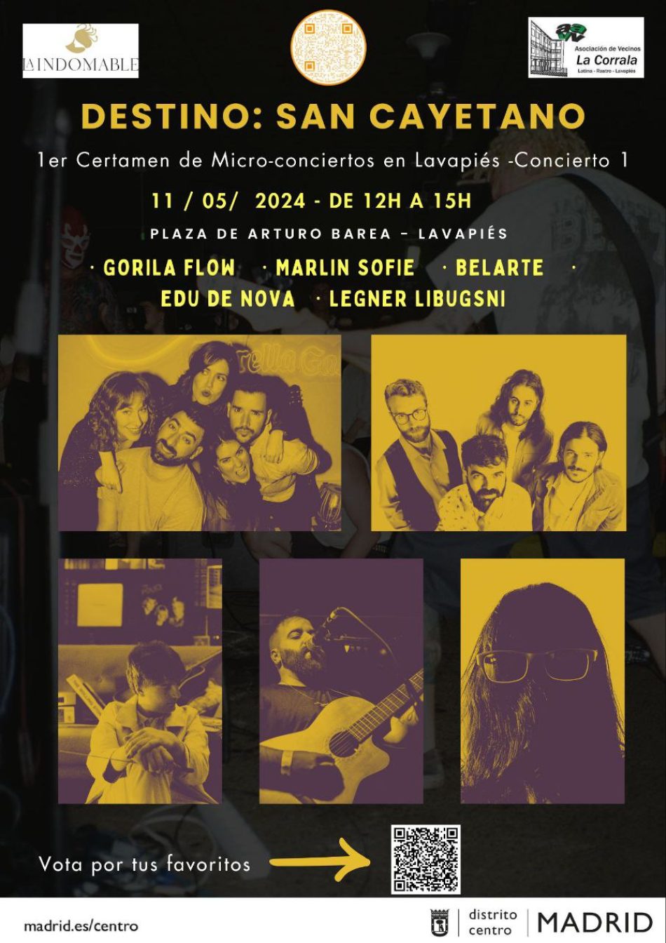 I Certamen de Micro-conciertos para artistas emergentes “Destino: San Cayetano”, en Lavapiés (Madrid)