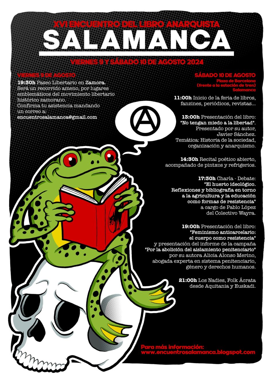 XVI Encuentro del Libro Anarquista de salamanca 9 y 10 de agosto 2024