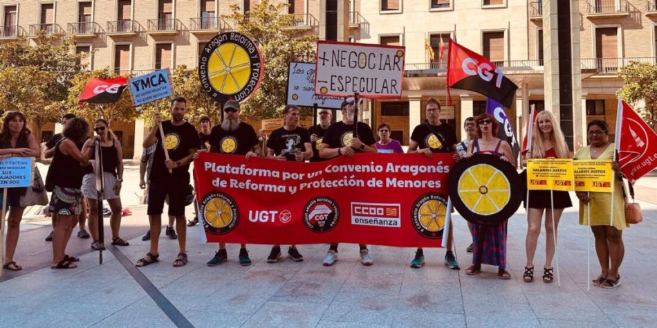 Los trabajadores de Protección y Reforma de Menores en Aragón convocan 4 días de huelga en septiembre y octubre