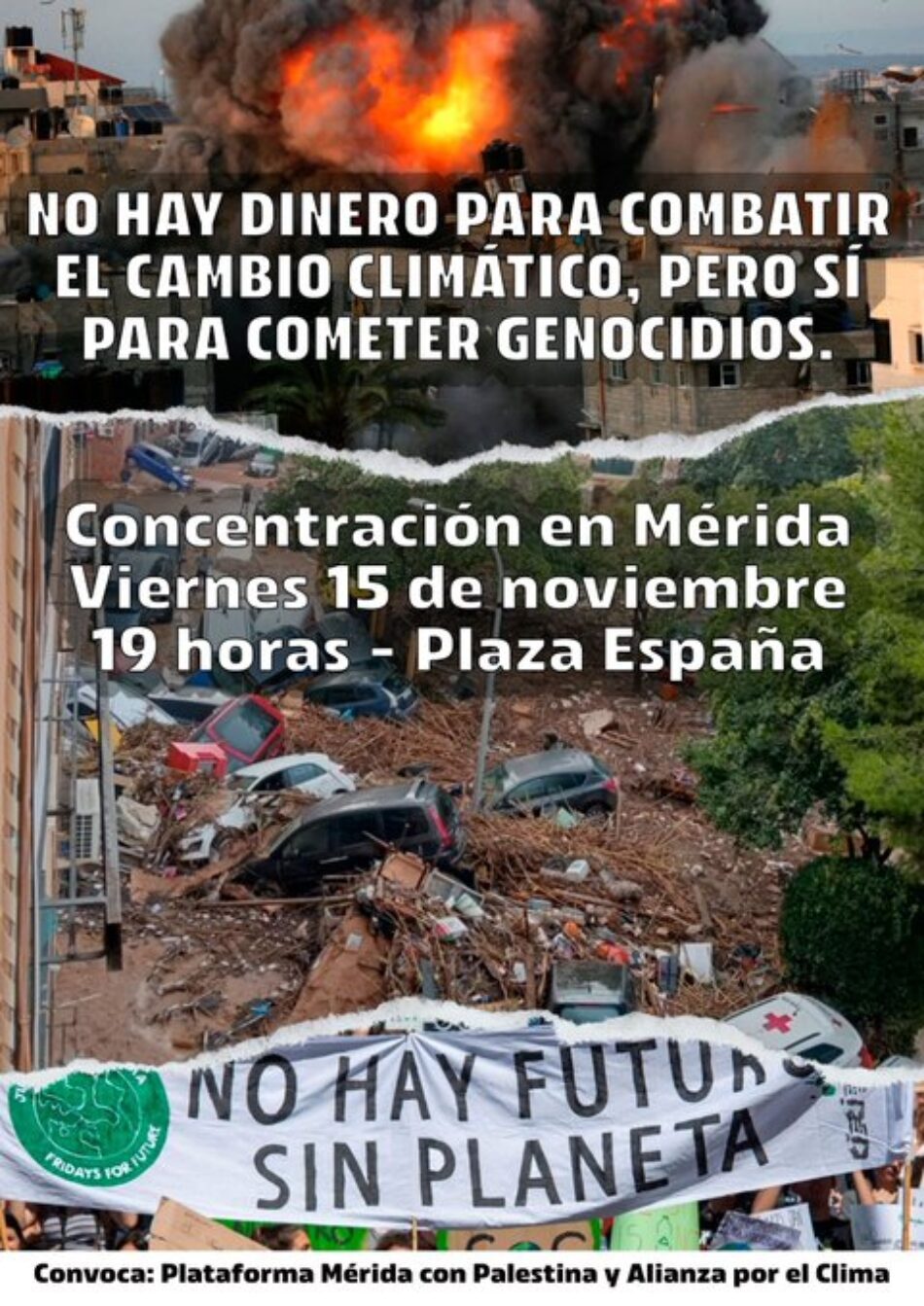 Alianza por el Clima y Mérida con Palestina se manifiestan exigiendo justicia climática y el fin del genocidio