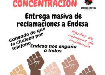Barrios Hartos convoca concentración hoy miércoles, 19 de febrero, en la Oficina Comercial de Endesa en Luis Montoto, 119 (Sevilla)