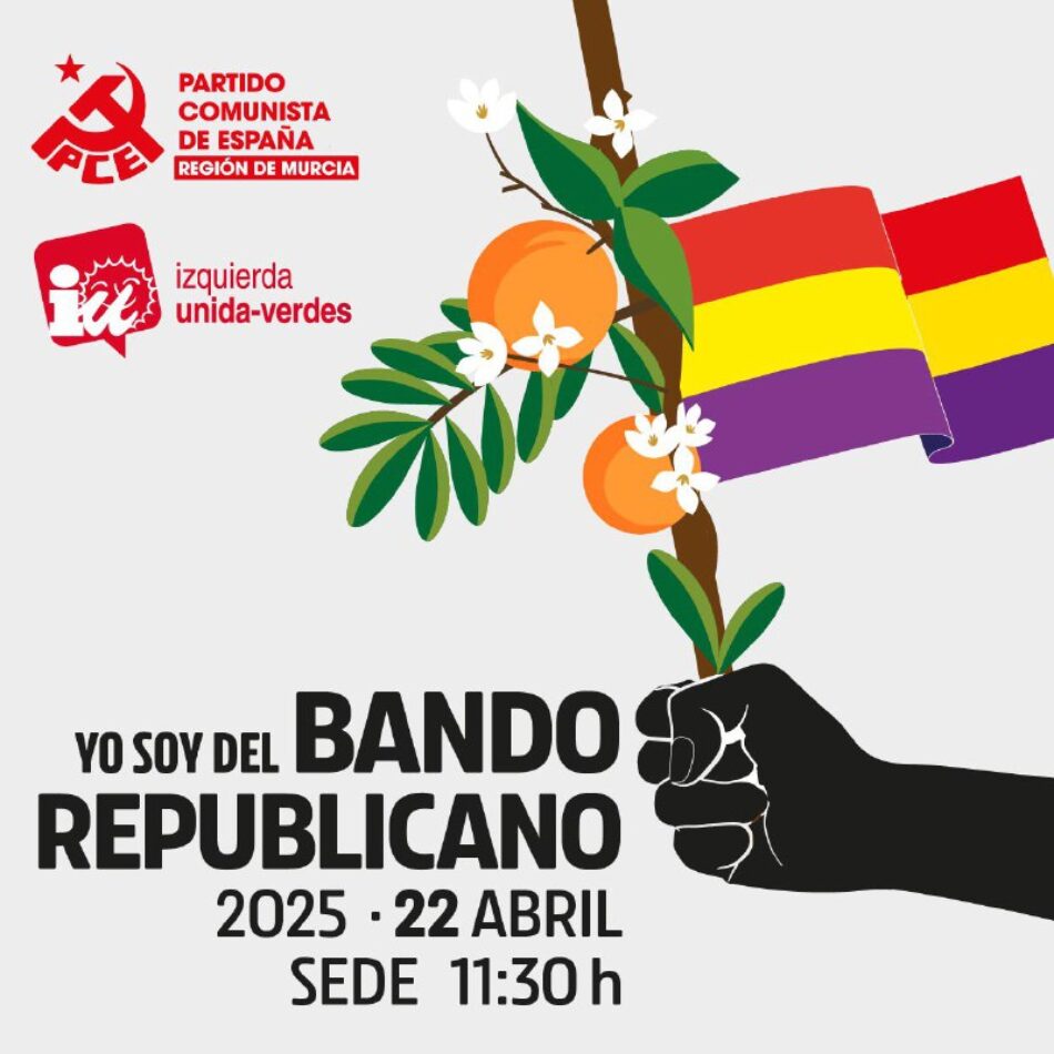 El Partido Comunista de la Región de Murcia celebrará el Bando de la Huerta Republicano el 22 de abril