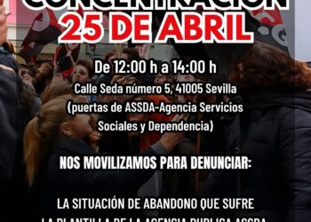 Convocada concentración y huelga en el servicio de valoración de la dependencia en Sevilla, el 25 de abril