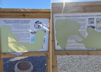 Vandalizan los paneles informativos sobre la masacre de La Desbandá, en el Fuerte de Carchuna (Granada), Lugar de Memoria