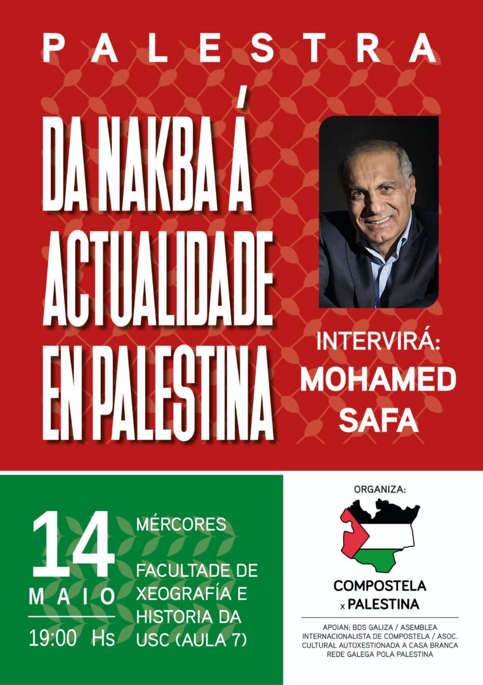 «Da Nakba a actualidades en Palestina», con Mohamed Safa: 14 Maio