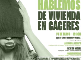 Debate sobre vivienda con la participación de Alejandra Jacinto, en Cáceres