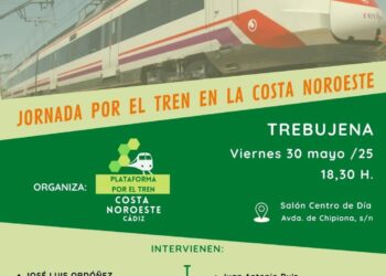 Jornada informativa de la Plataforma por el tren Costa Noroeste, en Trebujena (Cádiz)