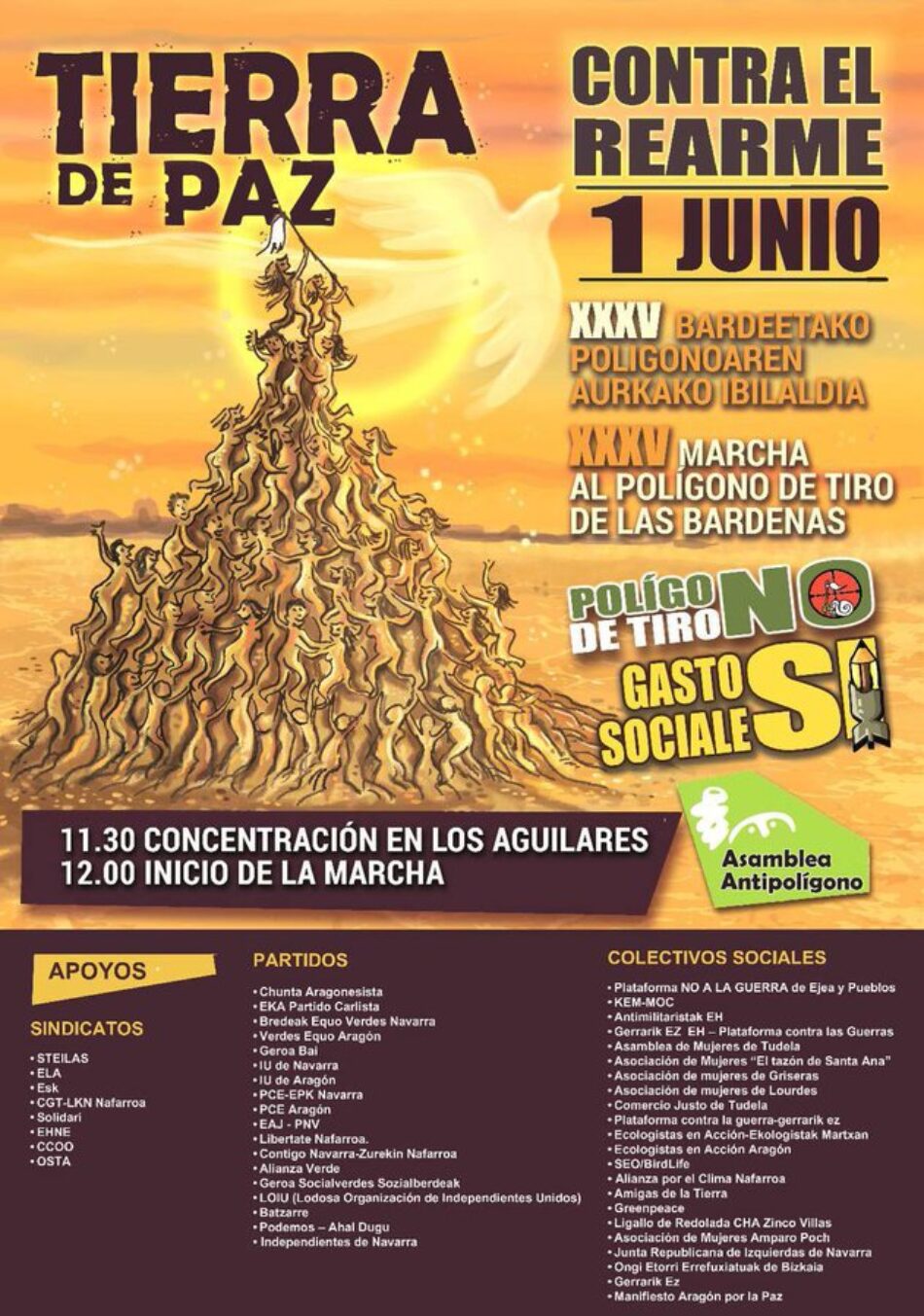 IU registra una proposición para que Defensa “asuma la demanda para desmantelar ya el polígono de tiro de las Bardenas”