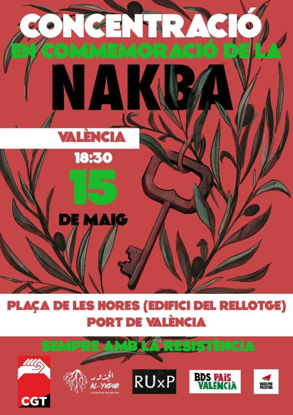 Concentración en el Puerto de València en solidaridad con Palestina y por la ruptura de relaciones con Israel