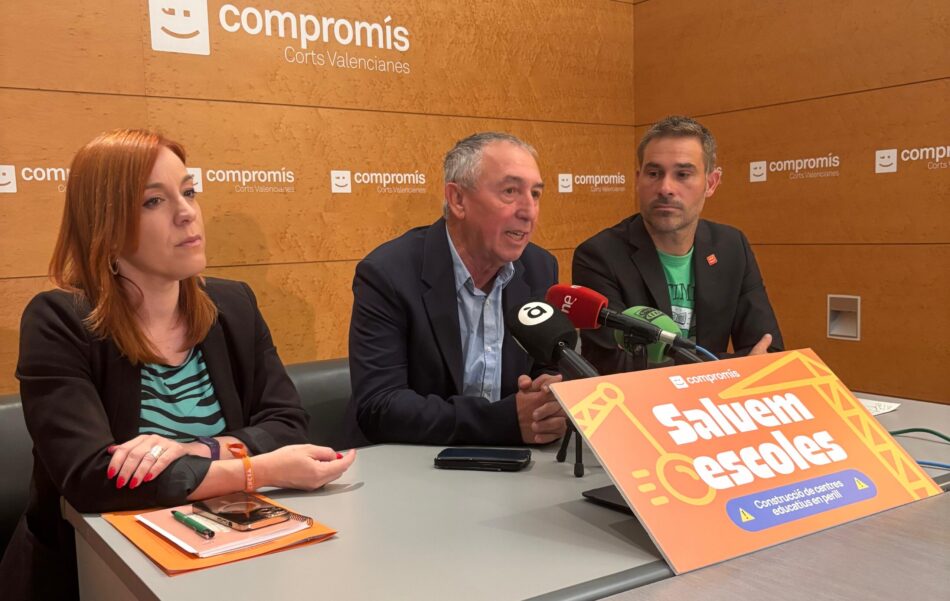 Compromís denuncia una retallada efectiva de 590 millones de euros en dos años para la construcción y mejora de centros educativos