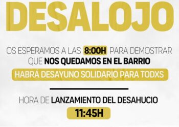 «Paremos el desalojo del CSO La Animosa»: convocada concentración con desayuno solidario el 7 de mayo a las 11:45 h. en C/ Mar de Japón 15