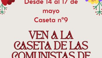 Actividades infantiles y políticas en la caseta del PCE en el Recinto Ferial de Rivas Vaciamadrid: 14 de mayo