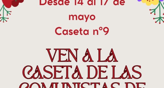 Actividades infantiles y políticas en la caseta del PCE en el Recinto Ferial de Rivas Vaciamadrid: 14 de mayo